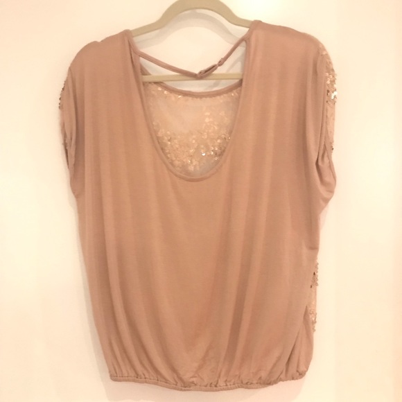KANVAS Sequin nude Blouse - Picture 2 of 7